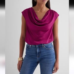 Satin Cowlneck‎ Grammercy Bodysuit by Express Size XS